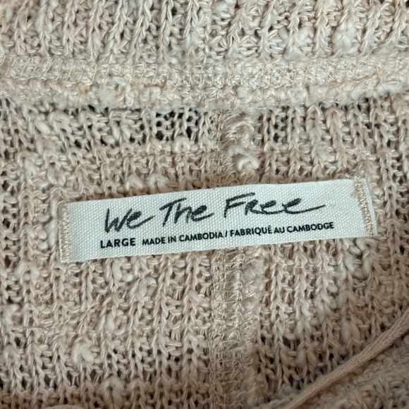 FREE PEOPLE Tommy Turtleneck Sweater Womens Peach Long Sleeve Nubby Knit large - Picture 3 of 16